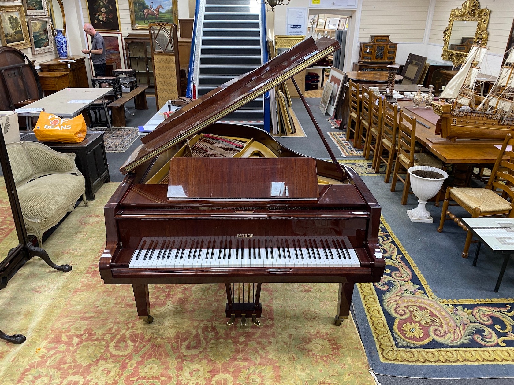 A Petrof 6ft 2in Model III grand piano, mahogany cased, serial number 513137 circa 1994.